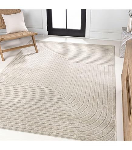 Amazon.com: JONATHAN Y Aarhus High-Low Striped Ivory/Cream Indoor
